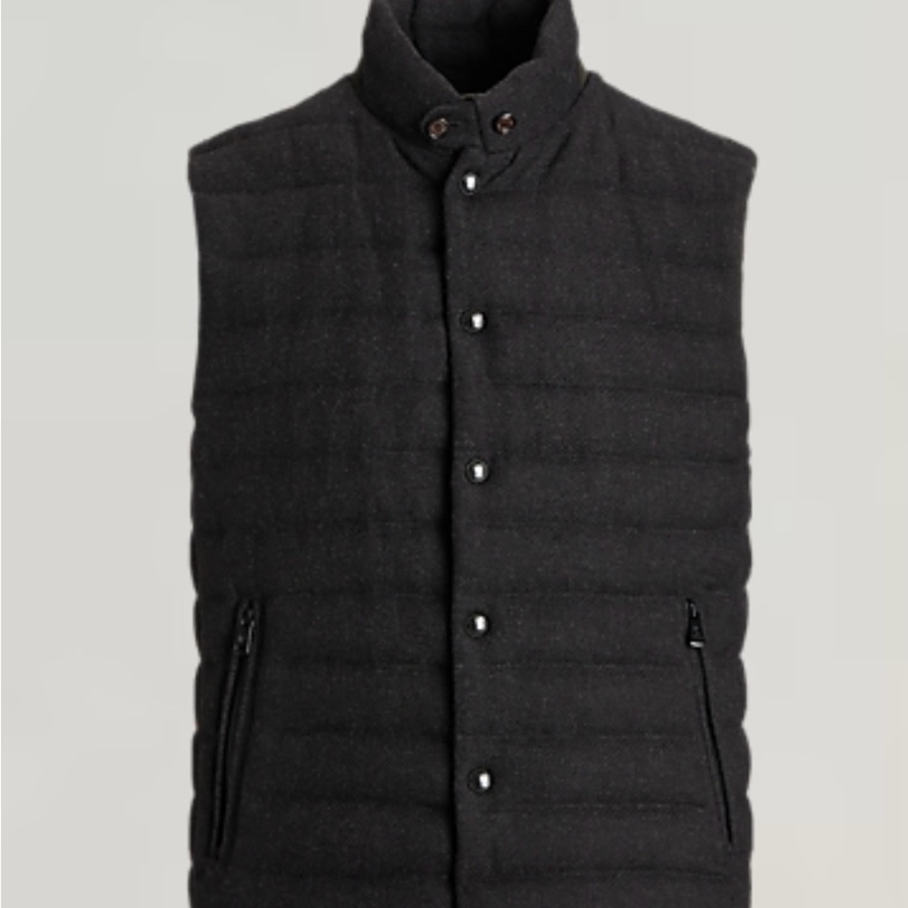 Ralph Lauren’s purple label men’s Whitwell Wool-Blend Tweed Down Vest